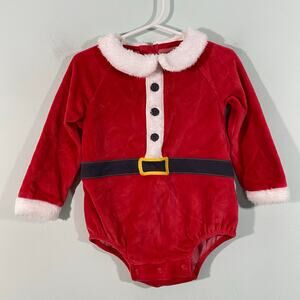 John Lewis Baby Santa Outfit Christmas Long Sleeve Bodysuit Size 12-18M